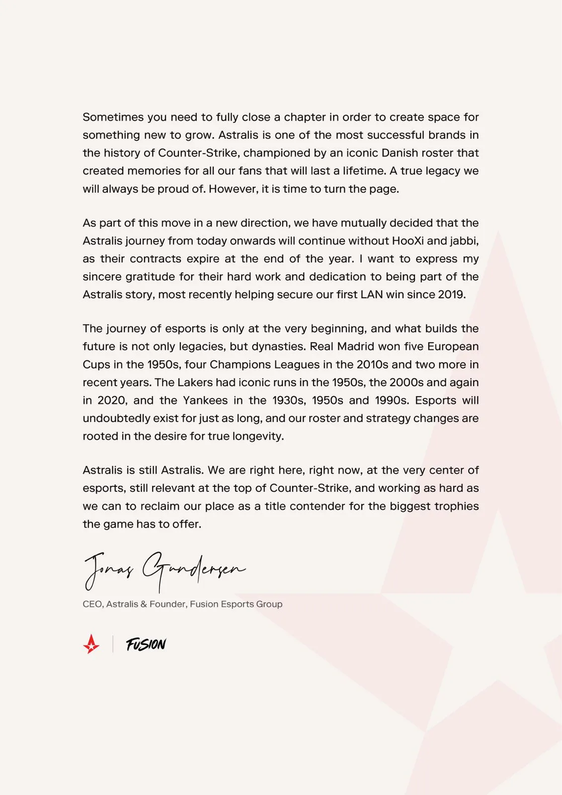 Astralis下放HooXi与jabbi，两人无缘Major