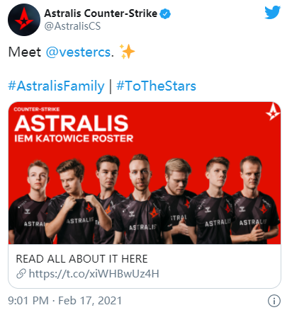 无限多人体系，Astralis将阵容名单拓展至7人