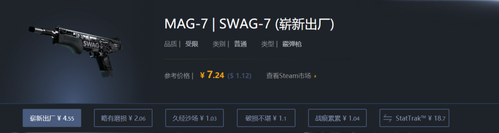 CSGO入门皮肤推荐