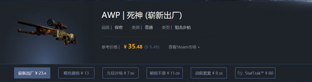 CSGO入门皮肤推荐