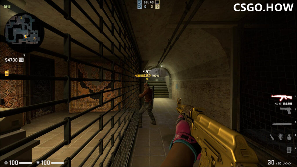 CSGO T方进攻荒漠迷城mirage下水道心得