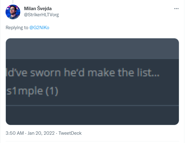 sh1ro排名引发热议 NiKo：获得第四名，感谢大…被抢了？ 