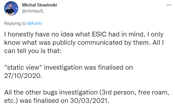 ESIC将发布教练视角BUG作弊调查报告,52名教练或将惩罚