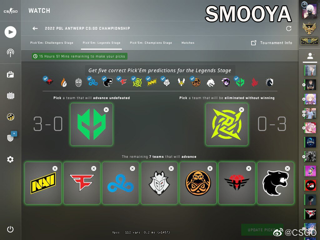 看看那些专业人士的2022 CSGO MAJOR传奇赛竞猜预测  smooya