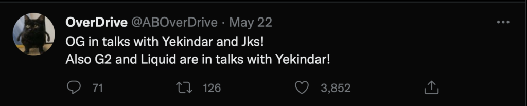 YEKINDAR收到各大战队邀请,究竟最终花落谁家?